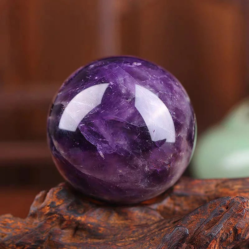 What the Earth Remembers – 30mm Crystal Sphere with Wooden Stand