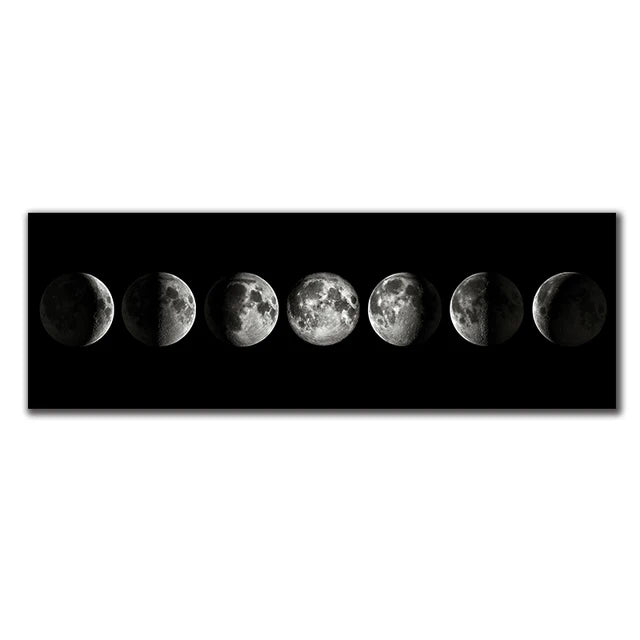 The Silence Between the Moons – Lunar Phase Wall Tapestry (Canvas Unframed)