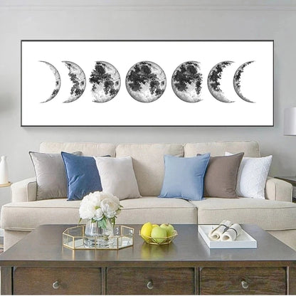 The Silence Between the Moons – Lunar Phase Wall Tapestry (Canvas Unframed)