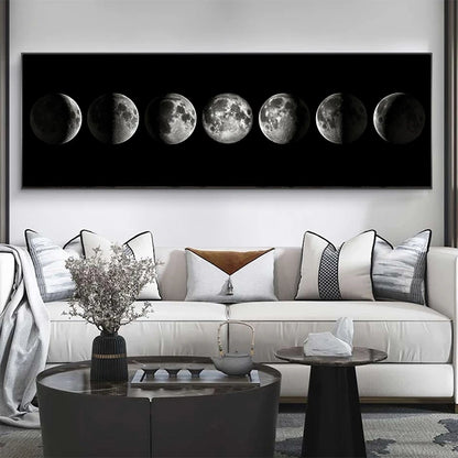 The Silence Between the Moons – Lunar Phase Wall Tapestry (Canvas Unframed)