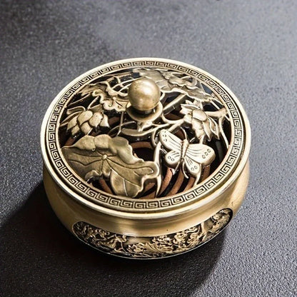 The Stillness That Rises – Copper & Alloy Incense Burner