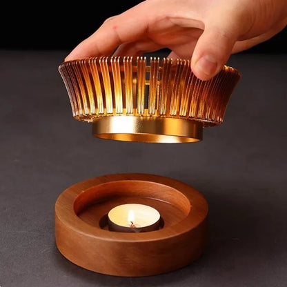 Ceremony in Stillness – Gold Teapot Warmer Stand