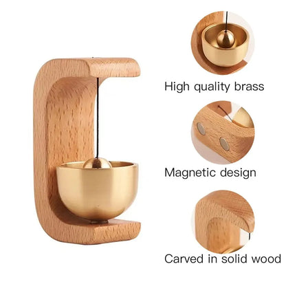 The Sound That Calls You Back – Walnut & Copper Door Bell Ornament