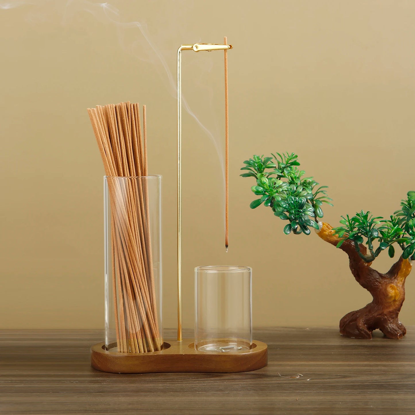 Burn What No Longer Belongs – 2-in-1 Incense Holder with Glass Ash Catcher