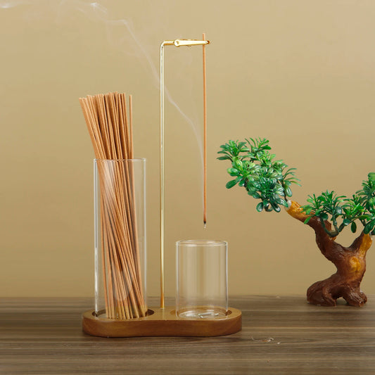 Burn What No Longer Belongs – 2-in-1 Incense Holder with Glass Ash Catcher
