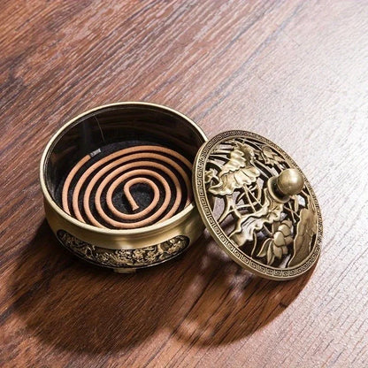The Stillness That Rises – Copper & Alloy Incense Burner