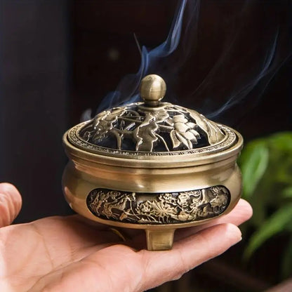 The Stillness That Rises – Copper & Alloy Incense Burner
