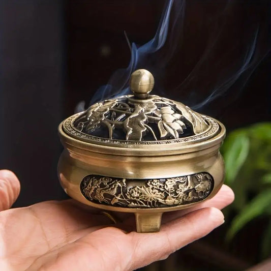 The Stillness That Rises – Copper & Alloy Incense Burner