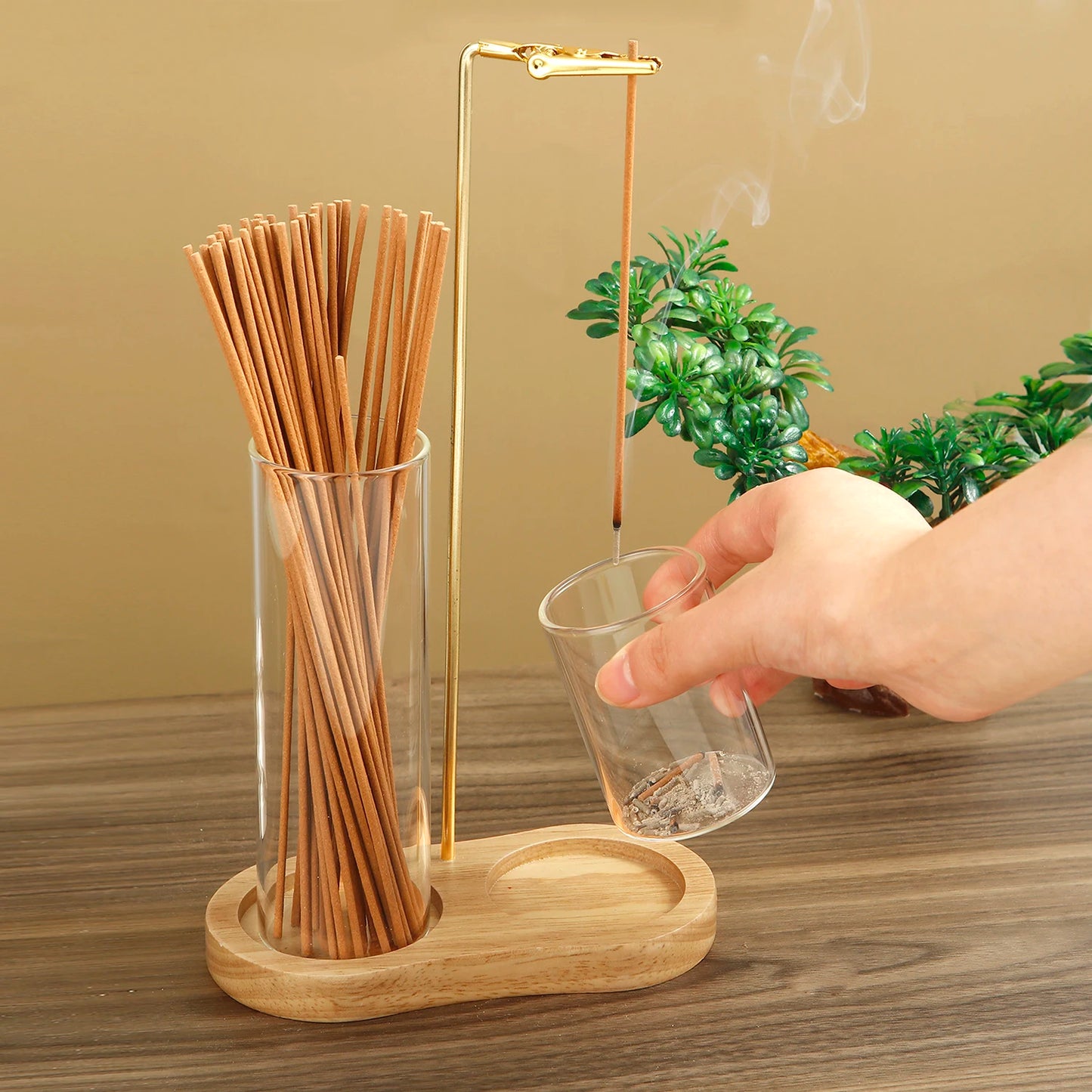 Burn What No Longer Belongs – 2-in-1 Incense Holder with Glass Ash Catcher