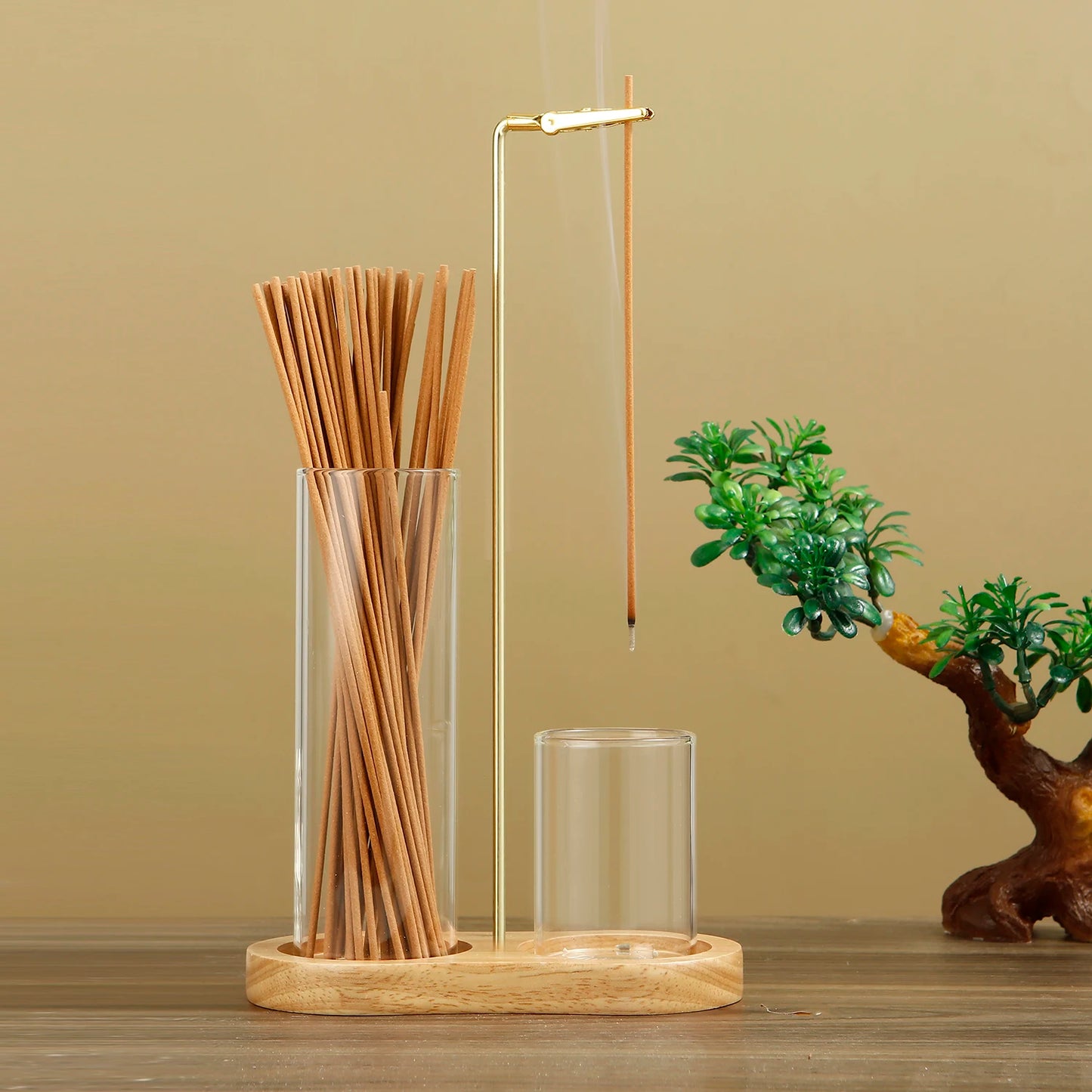 Burn What No Longer Belongs – 2-in-1 Incense Holder with Glass Ash Catcher