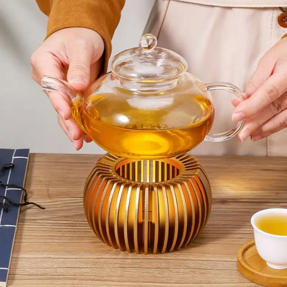 Ceremony in Stillness – Gold Teapot Warmer Stand