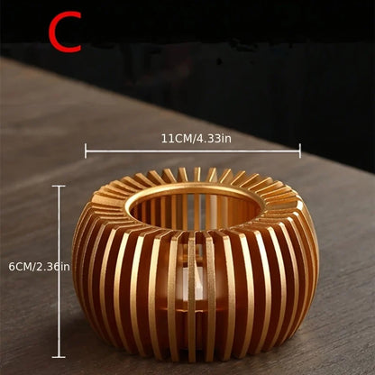 Ceremony in Stillness – Gold Teapot Warmer Stand