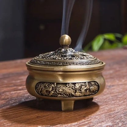 The Stillness That Rises – Copper & Alloy Incense Burner